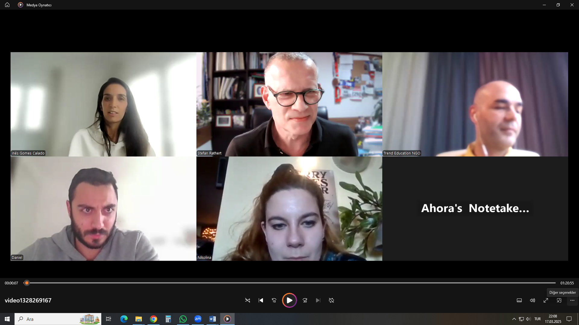 “DAYANIKLI MÜDAHALECİLER: Doğal Afetler Sonrasında Görevli Personel İçin Psikolojik Dayanıklılık ve Destek” Projesinin Sekizinci Çevrim İçi Koordinasyon Toplantısı Gerçekleştirildi