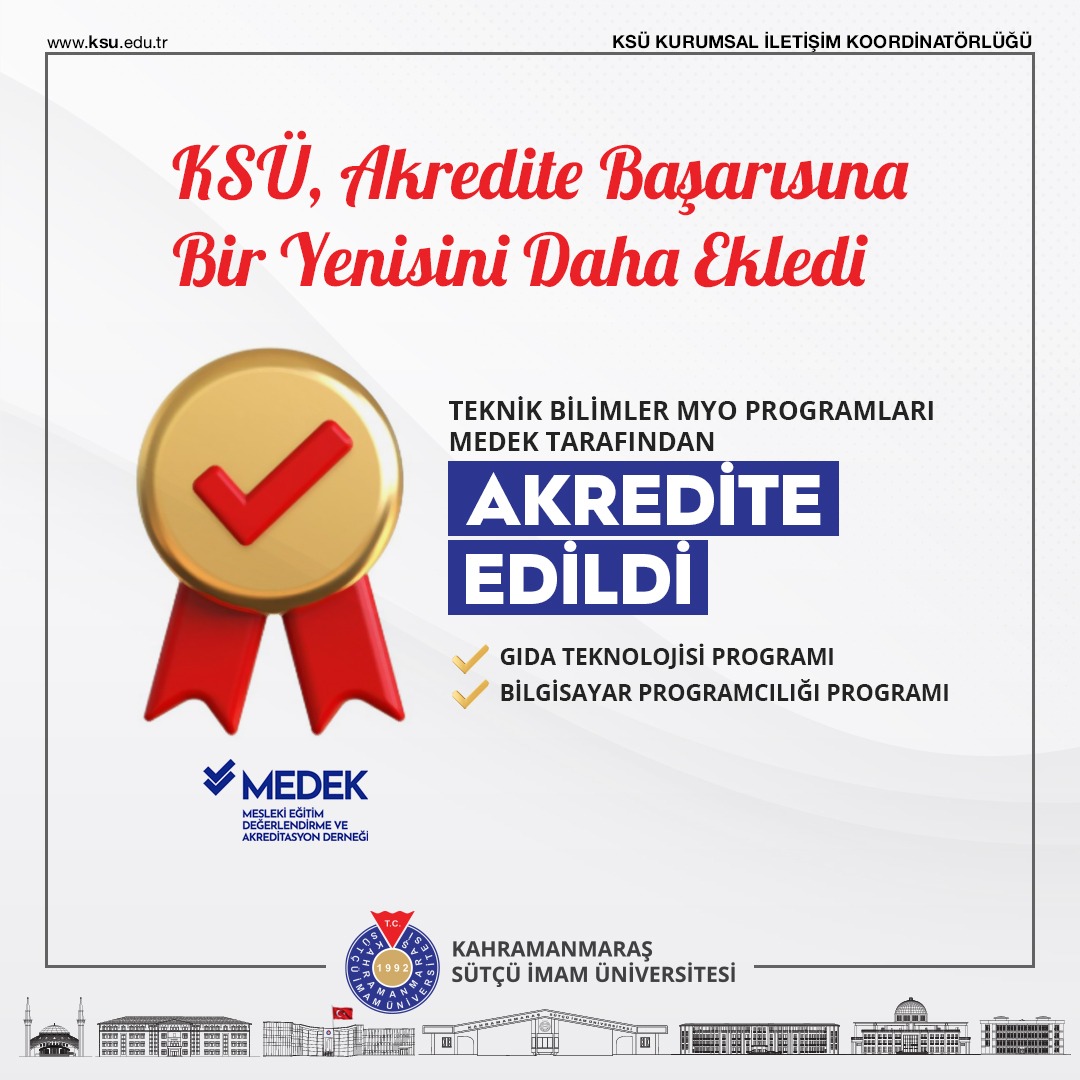 Teknik Bilimler Meslek Yüksekokulu Gıda Teknolojisi ve Bilgisayar Programcılığı Programları Akredite Oldu